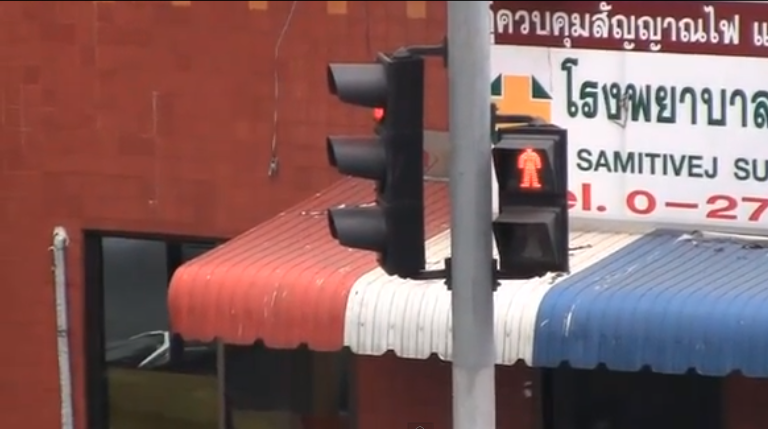 Bangkok Pedestrian Traffic Crossing Light
